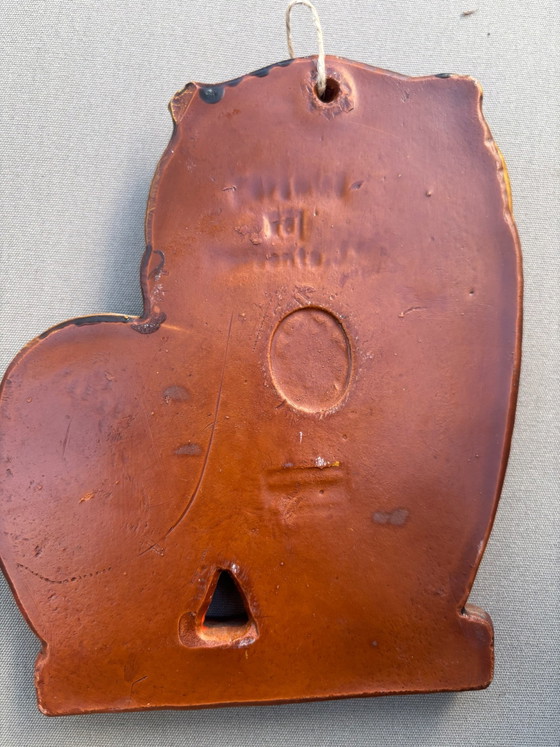 Beautiful ceramic owl wall plaque - Convento Aracena (Vintage), Decorative Objects, Beige (photo 2 of 5)