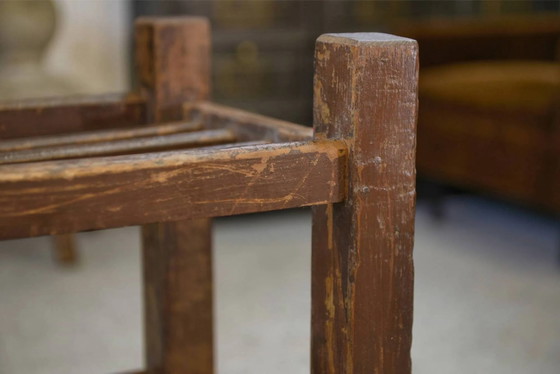 Jaren 50 iepenhouten schoenenkast – Wandrek, Vintage (photo 10 of 12)