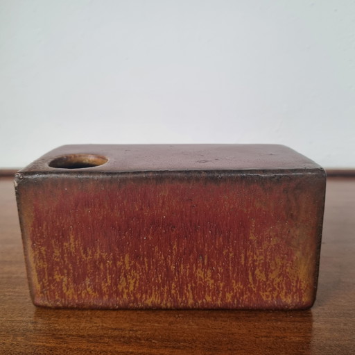 Vase bloc Mobach, grès, émail mixte, années 1960