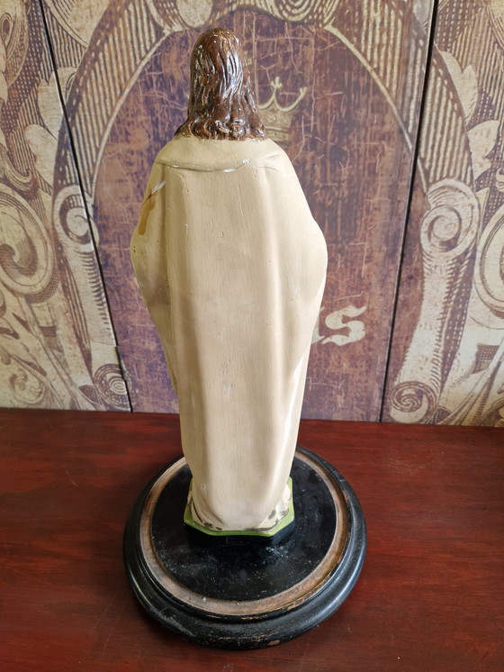 Image 1 of Antique bell jar with Joseph