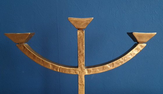 Image 1 of Kurt Jesch Amadeo brutalist 3-light candelabra