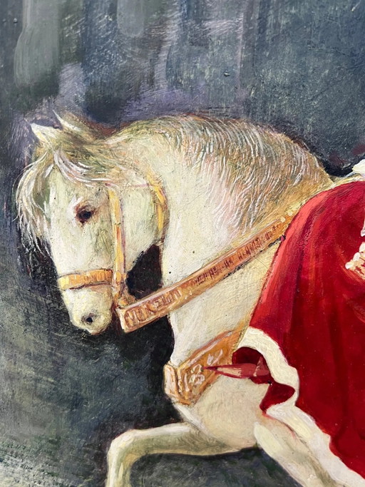 Oil on panel Countess of Flanders – schilderijen tekeningen, Wood (photo 2 of 9)