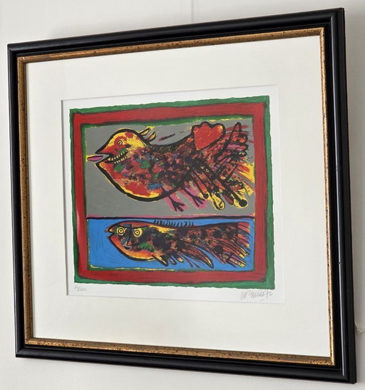 Corneille - Vis & Vogel - Gesigneerd - 1992