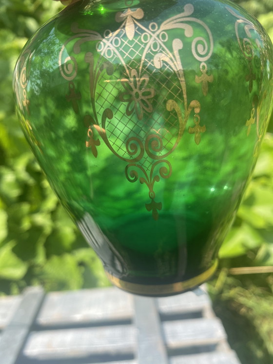 Image 1 of Vaso Murano émeraude et or