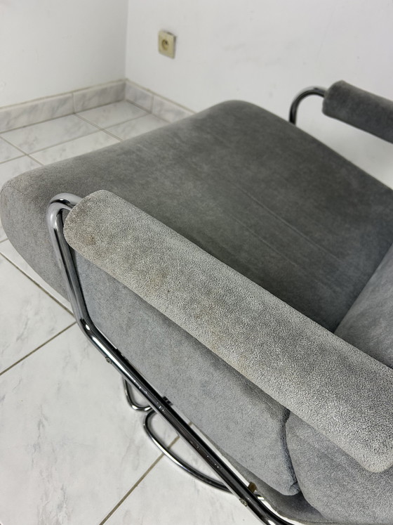 Image 1 of Fauteuil pivotant vintage Gelderland avec ottoman par Jan des Bouvrie