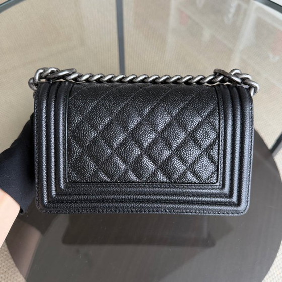 Image 1 of Chanel Boy Small - Caviar 20CM Quilted Black Ruthenium Silver Hardware Series 23