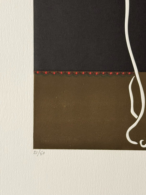 Aquatint Engraving José Ortega 40x60cm Eva's Legs Framed, Lithographs & prints, Paper, Wood, Multi Color (photo 5 of 7)