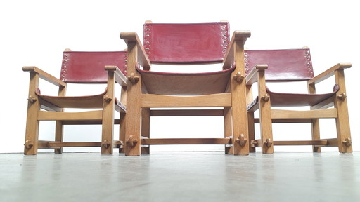sedia brutalista vintage in rovere massiccio arts & crafts