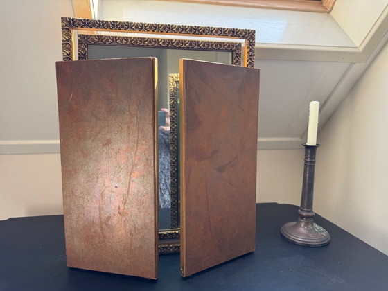 Image 1 of Driedelige Franse spiegel in goudkleurige lijst.