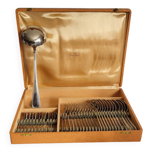 Art Deco stainless steel cutlery set 37 pieces
