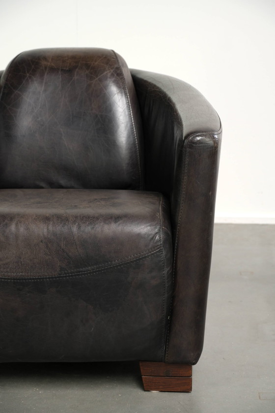 Aviator design armchair in grained cowhide with a comfortable seat – Leather, Modern (photo 9 of 13)
