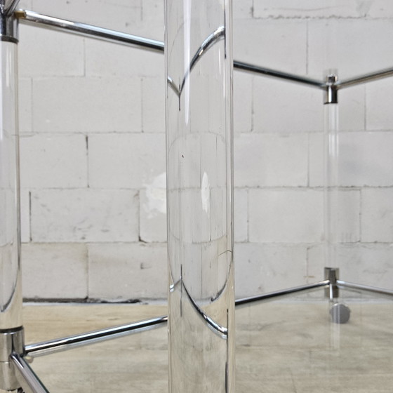 Vintage glass and chrome drinks trolley / tea trolley / side table (mobile) – Bar carts (photo 9 of 14)