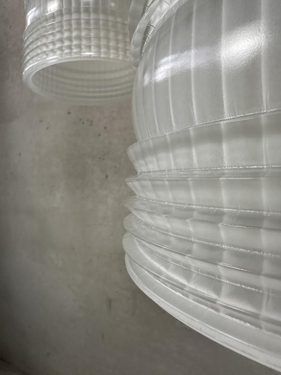 Image 1 of Lampe suspendue industrielle vintage - Europhane (verre dépoli)