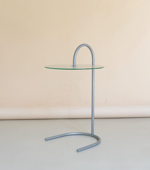 Table d'appoint vintage en verre rond