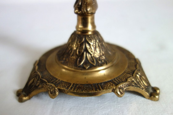 Image 1 of Pair of ormolu cherub candlesticks circa 1900