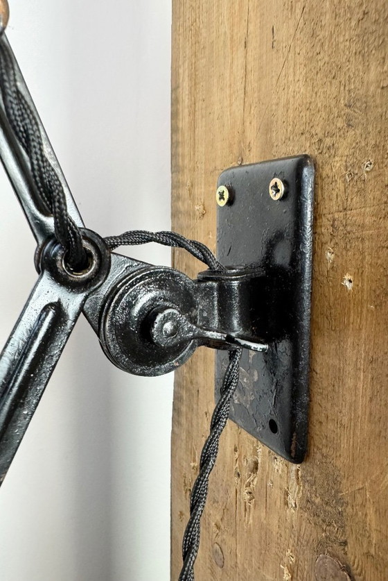 Image 1 of Lampada da parete a forbice Bauhaus industriale nera di Kaiser Idell, anni '30