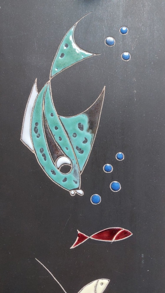 Image 1 of Wall tile with fish motif