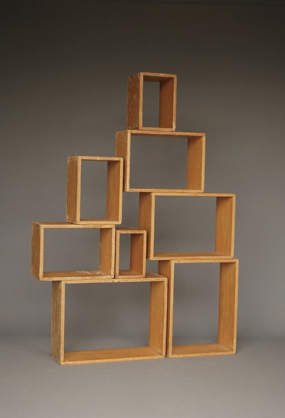 Image 1 of Blocs de construction en bois pour enfants, ensemble de 8, années 1950