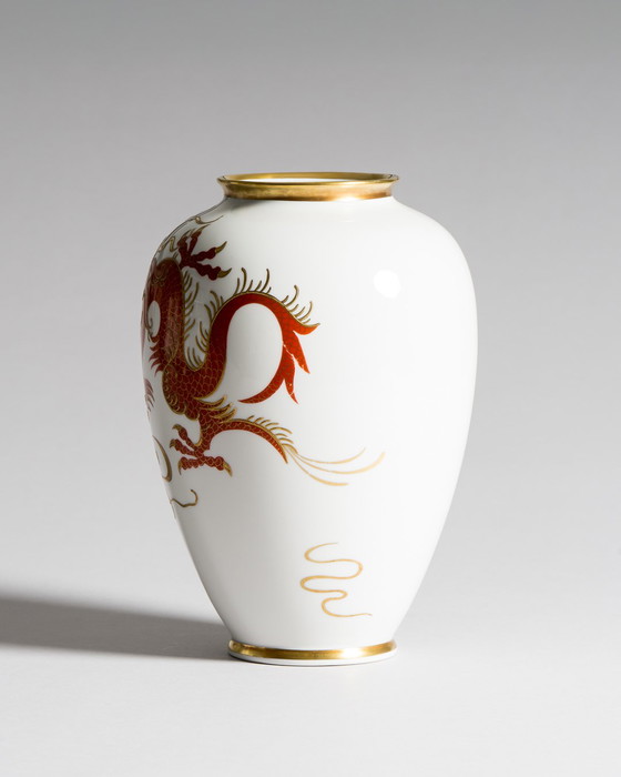 Image 1 of Heinz Schaubach Kunst Vaso di porcellana Ciotola Coperchio-Box Set Dragon Art Déco Jugendstil