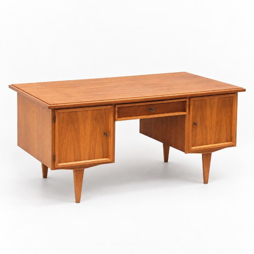 Vintage bureau / directiebureau met deurtjes en lades uit de jaren ’60