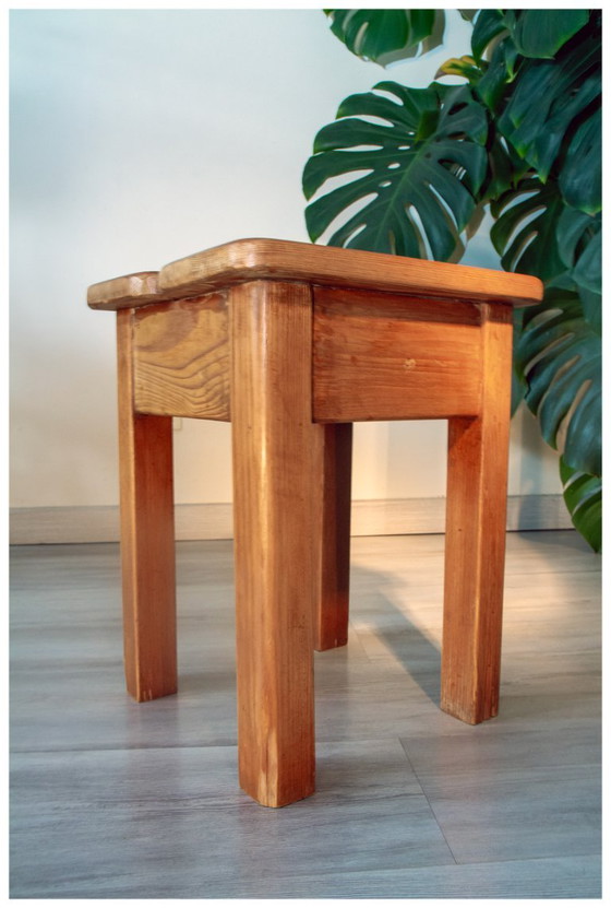 Image 1 of Chalet stool 1970, solid pine