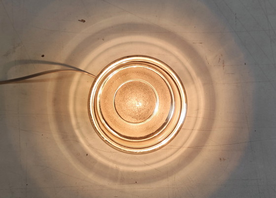 Image 1 of Lampadario vintage in vetro fumé/satinato - metà del XX secolo