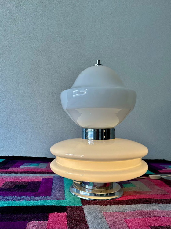 Image 1 of Grande lampe de table en verre de Murano, style milieu du XXe siècle, par Nason pour Mazzega – Italie des années 1970