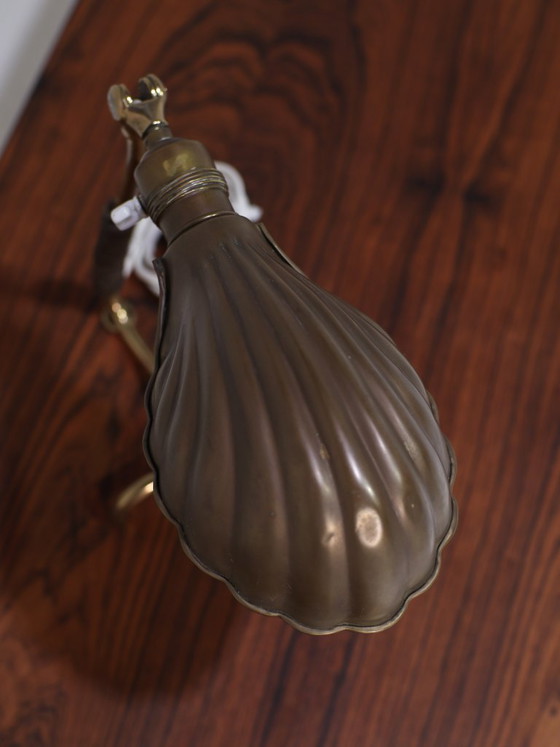 Image 1 of Art Deco table lamp desk lamp brass shell