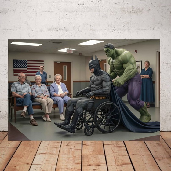 Image 1 of Photo printed on plexiglass / Batman / Hulk / Wall decoration / Marvel