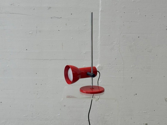 Image 1 of Lampada da tavolo di design rossa in metallo, anni '70