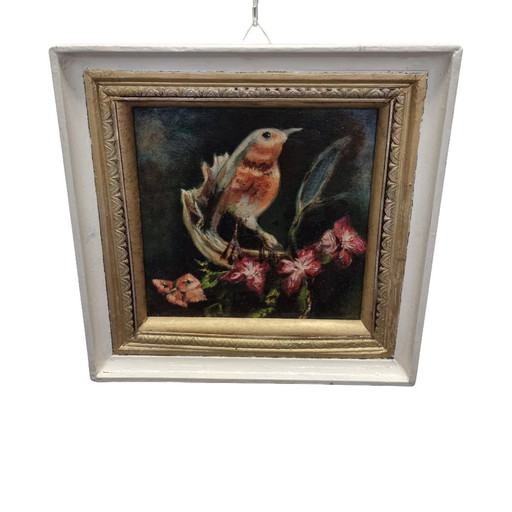 Peinture vintage avec oiseau