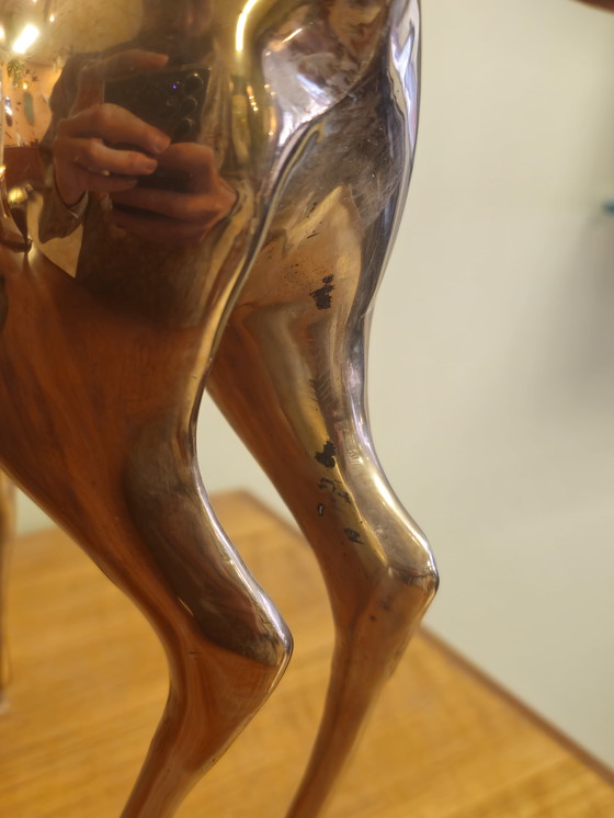 Image 1 of Vintage Brass Bambi Deer Statue France
