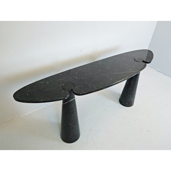 Image 1 of Vintage Angelo Mangiarotti Eros Black Marble Console In Nero Marquina