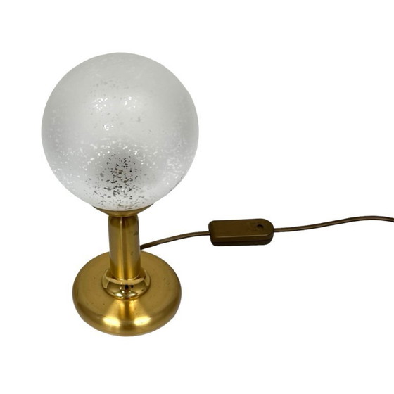 Image 1 of Sölken Leuchten brass table lamp, Germany, 1970s – frosted sphere