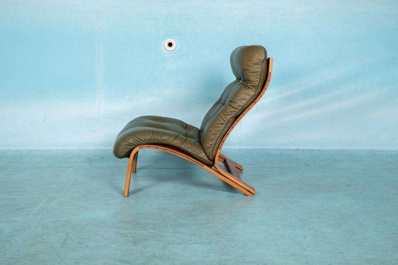Image 1 of Midcentury leather armchair 60s space age lounge chair