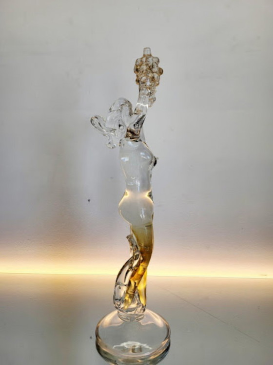 Image 1 of Exceptional Murano Art Glass Sculpture – Female Figure with Grapes – Signed by Master Pino Signoretto