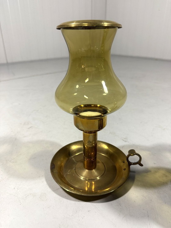 Image 1 of 2 x brass candlesticks by Peter Jensen Copenhagen Denmark 1960's