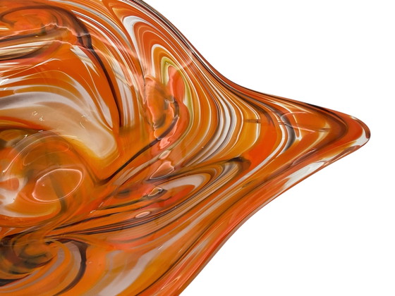 Image 1 of XXL Glazen schaal van Römische Glashütte  L 48cm  - jaren ’70