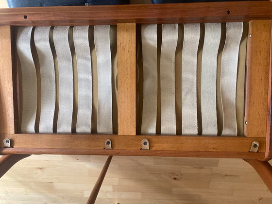 Image 1 of Dänisches Mid-Century 2-Sitzer Teak & Leder Sofa von EMC Møbler, 1970er/Mid-Century Modern Danish 2-Seater 
