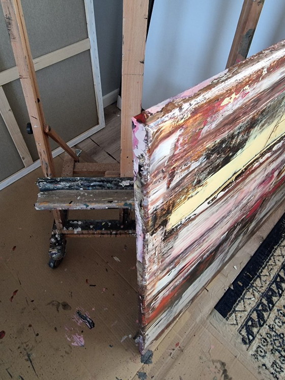 Image 1 of Frances Eckhardt - 100x100 cm hand-painted abstract colorful painting modern contemporary art