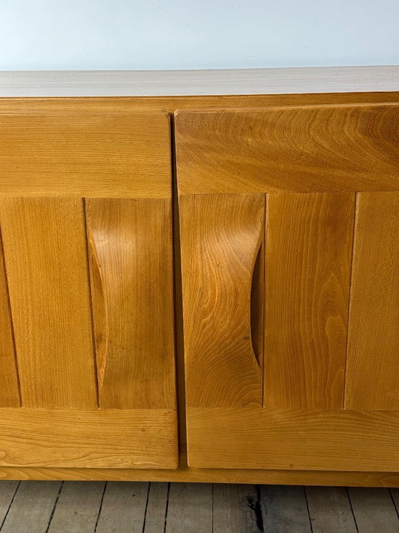 Image 1 of Sideboard aus massivem, geöltem Ulmenholz, Maison REGAIN, 1970