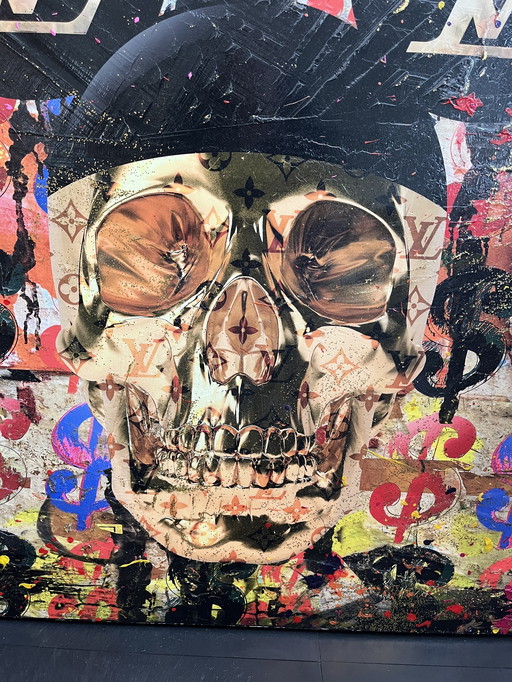 Pop-Art "LV-Schädel" von Karin Vermeer