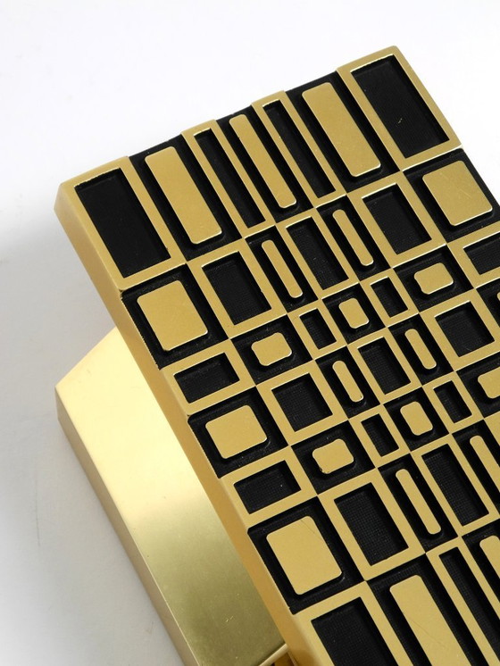 Image 1 of Very beautiful 1960s Space Age abstract design door handle made of brass-plated cast aluminum