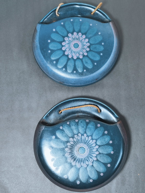 Image 1 of Porta Celi vintage da appendere alla parete, decorazione da parete, porta piante in ceramica, 2 pezzi