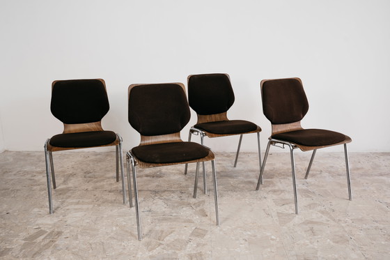 Image 1 of Carlo Ratti Style Set Da Pranzo 4 Sedie Design Modernariato Anni ‘70