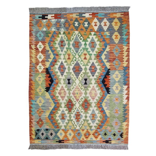 Kilim afgano Maimana antiguo – Lana hilada a mano – Doble cara – 130 x 171 cm – vloerkleden en tapijten, Wool