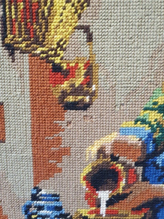 Image 1 of 2233 Vintage embroidery The Milkmaid by Vermeer