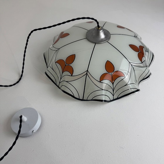 Grote Vintage Hanglamp uit de jaren 80, Hanglampen, Metaal, Wit, Design (foto 3 van 8)