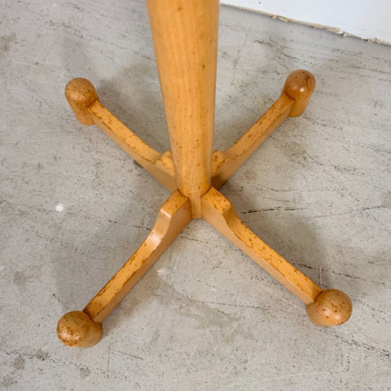 Vintage Postmodern Standing Coat Rack, Solid Beech Wood, 1970s/1980s, Beige (photo 5 of 6)