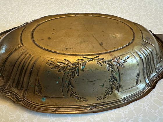 Coupe de centre de table ancienne en laiton, Vers 1900, Accessoires de table, Métal, Doré (photo 11 sur 15)